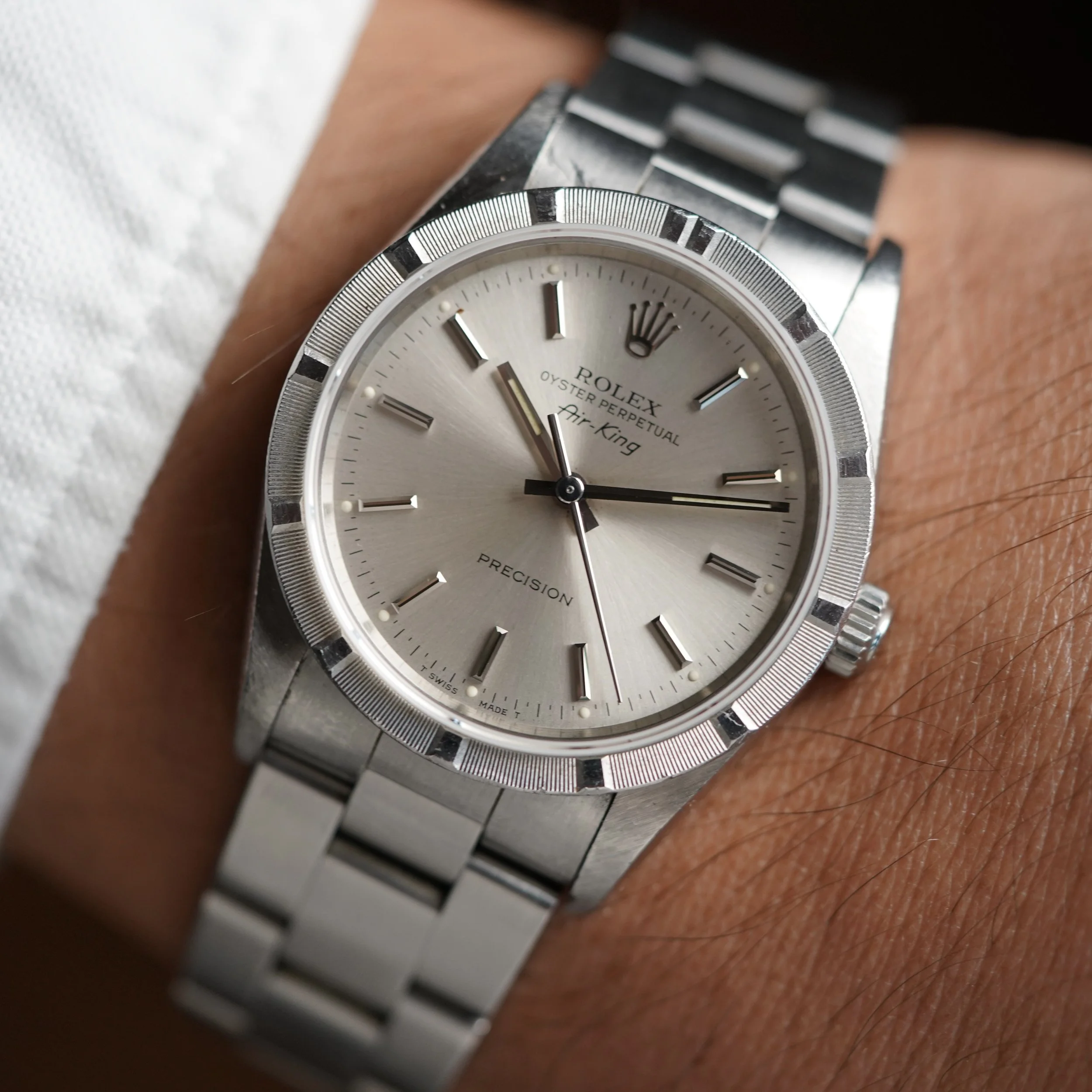 Rolex Air-King Ref 14010 Silver Dial Unpolished