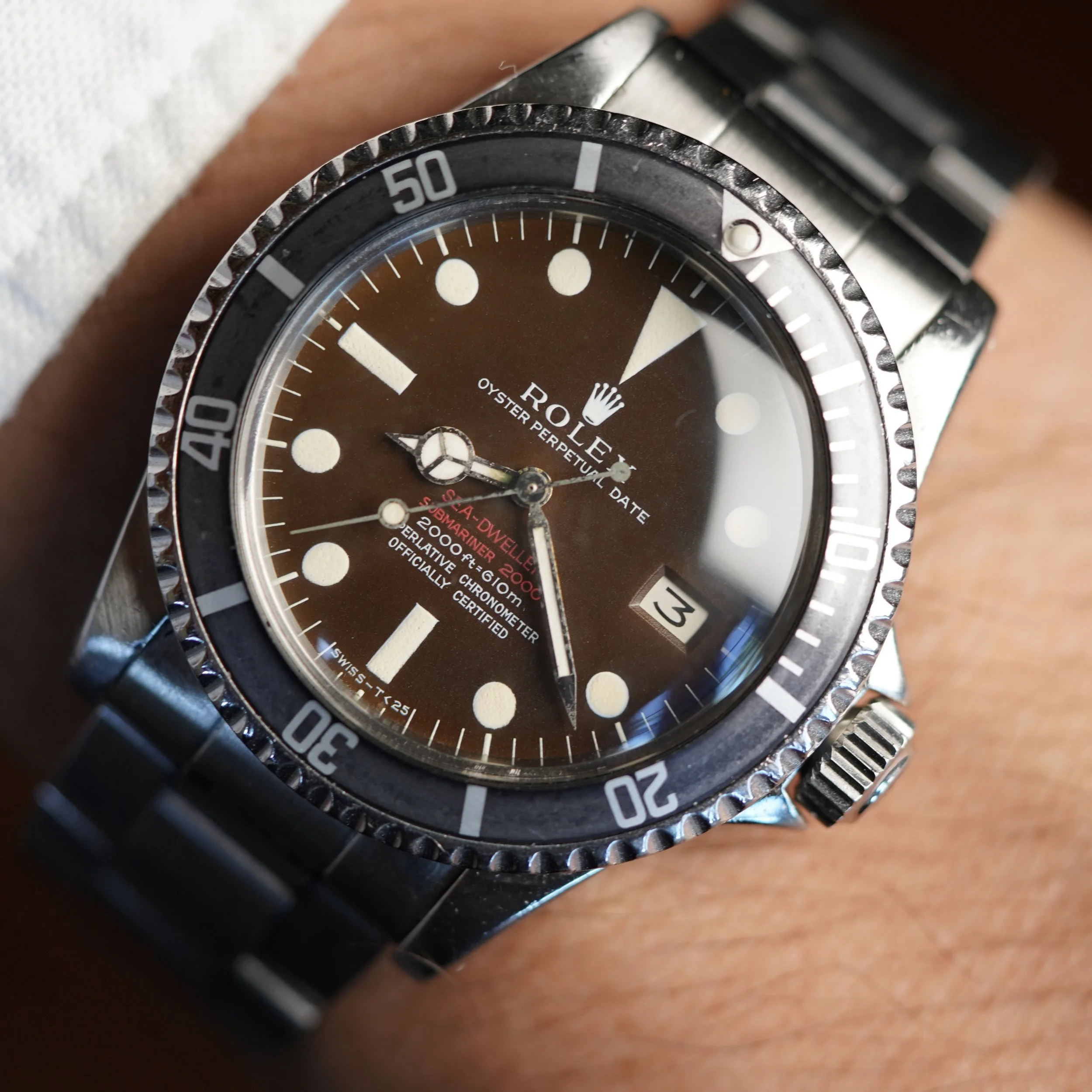 Rolex Double Red Sea-Dweller Reference 1665 Tropical Thin Case