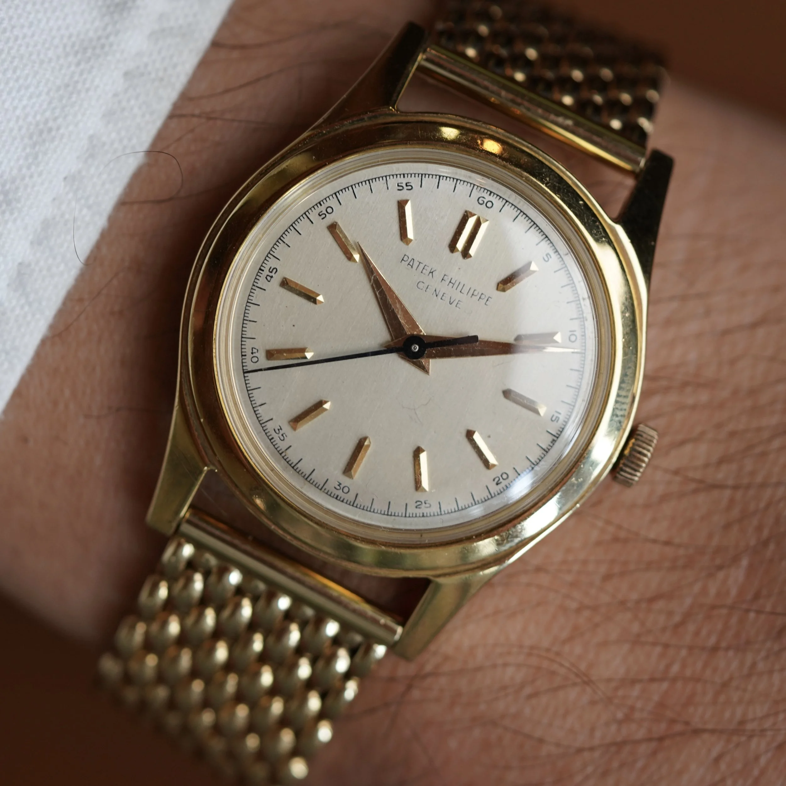 Patek Philippe Reference 2483 in 18K YG on Beads of Rice Bracelet