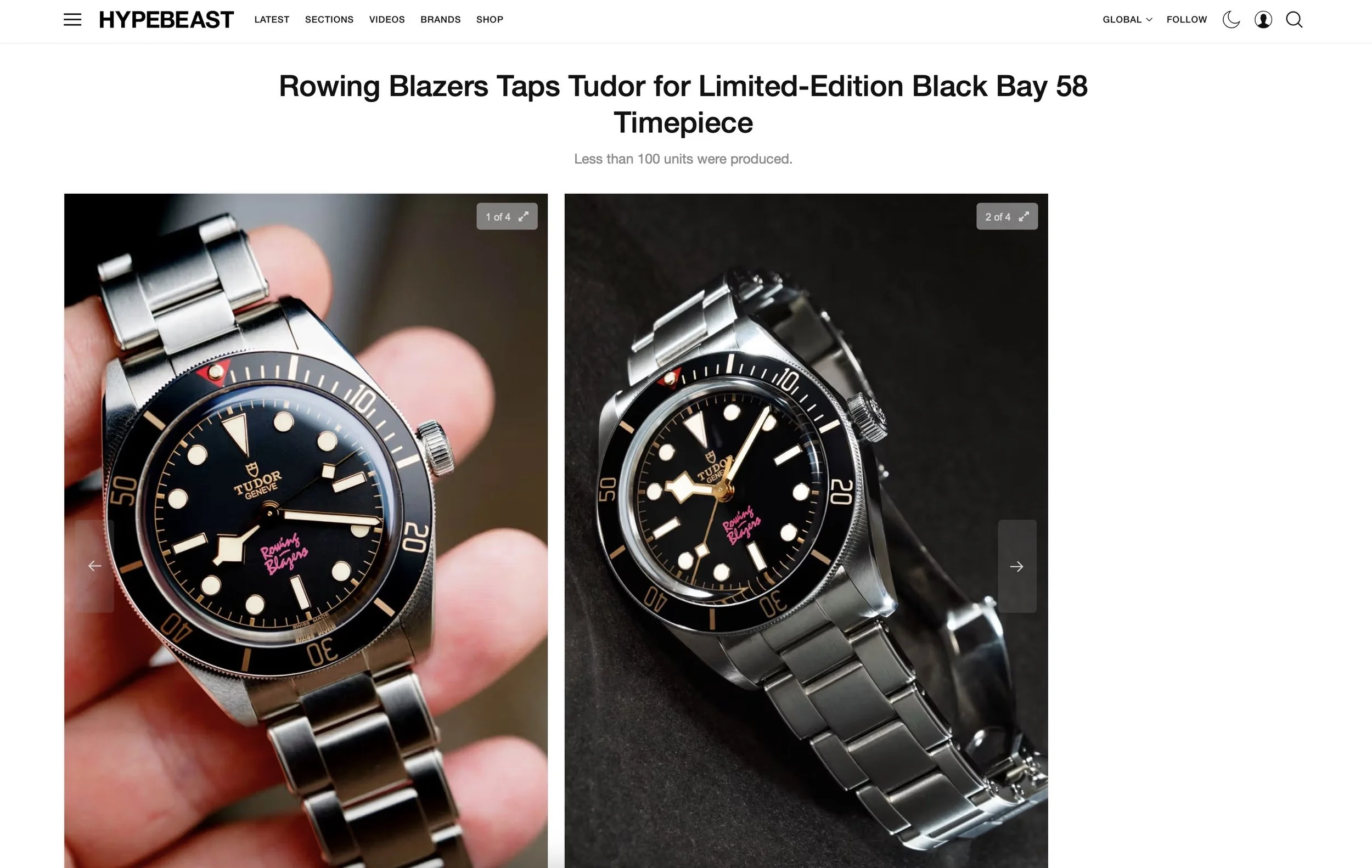 HYPEBEAST: Rowing Blazers Taps Tudor for Limited-Edition Black Bay 58 Timepiece