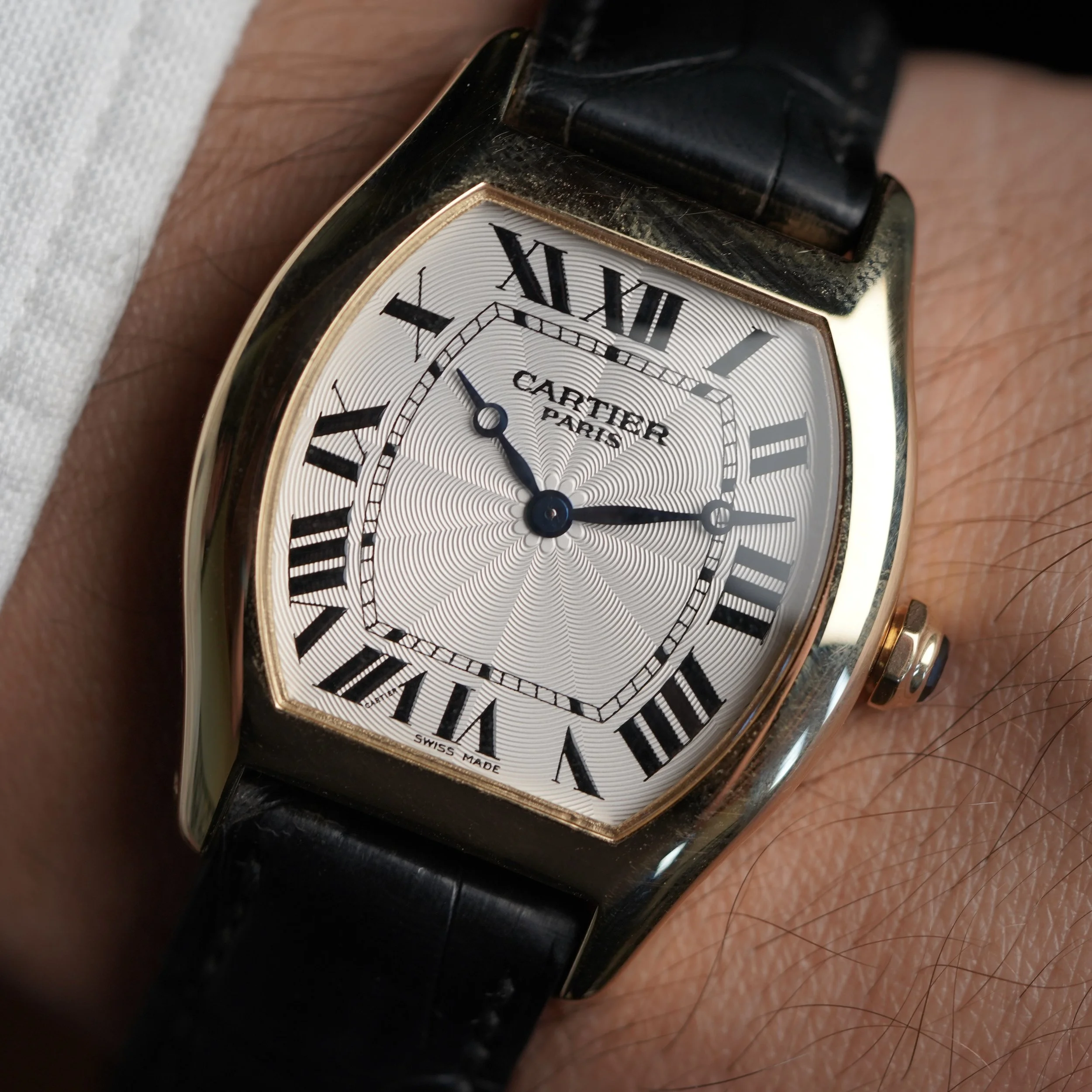 Cartier Tortue Ref. 2496D with Pouch, Service Papers + Receipt