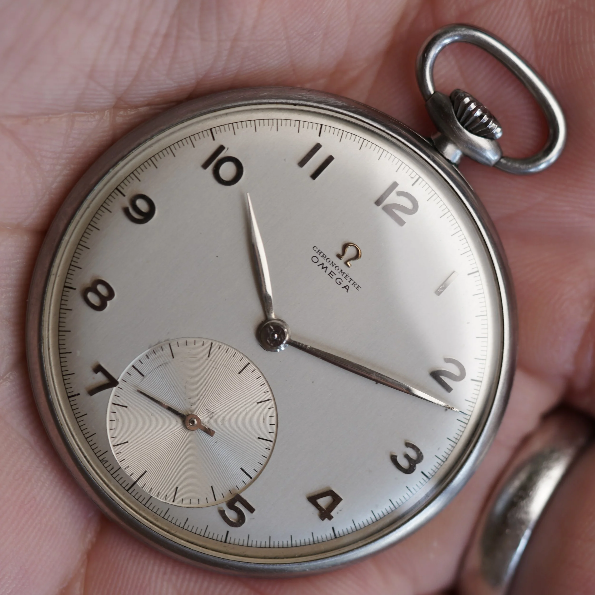 OMEGA Chronometre Pocket Watch in Stainless Steel Unpolished