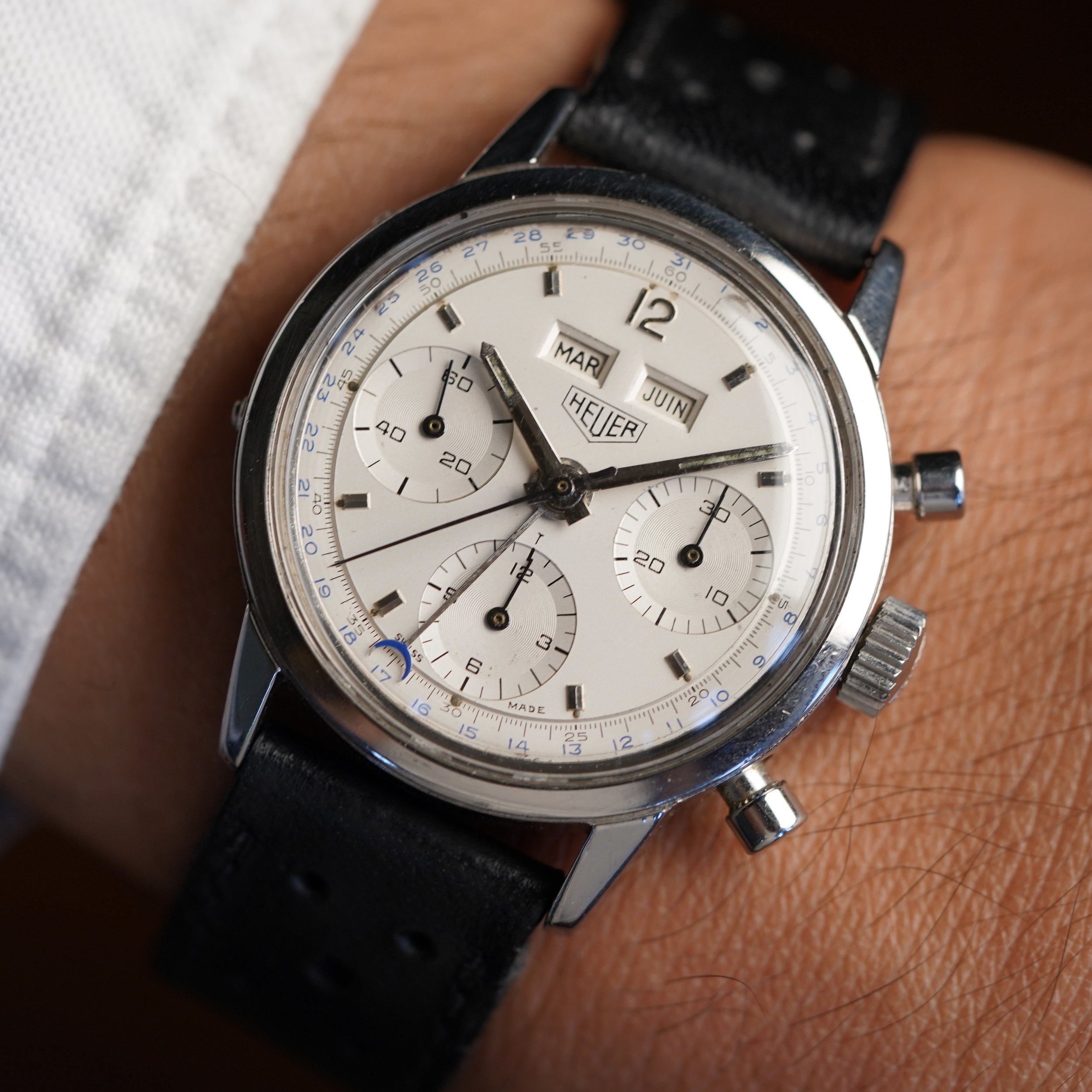  Heuer Calendar Chronograph Reference 2547S w/ Box