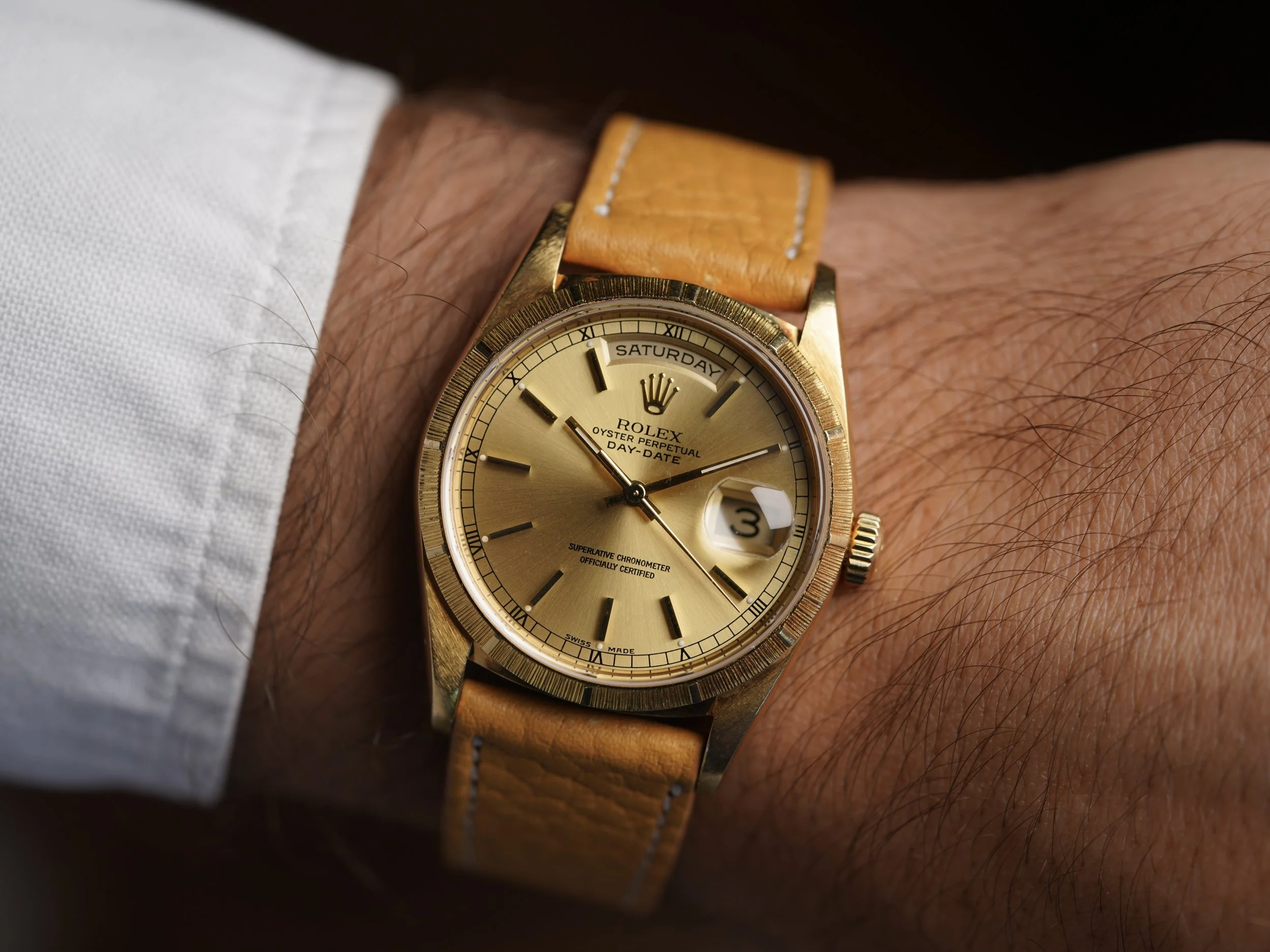 Rolex Bark Bezel Day-Date Reference 18248 in 18K Yellow Gold