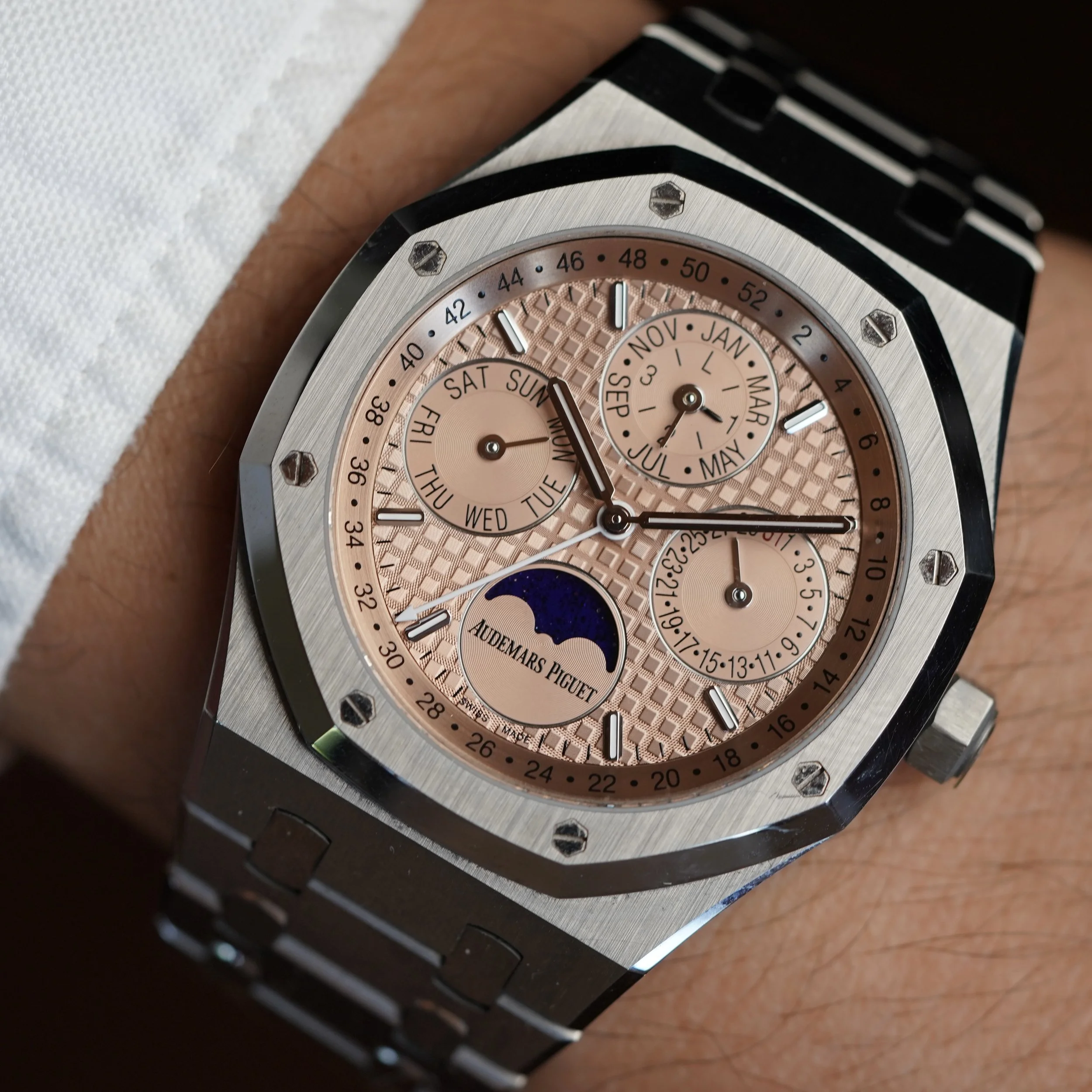 Audemars Piguet Titanium Salmon Royal Oak Perpetual 26615TI.OO.1220TI.01 Limited Edition Full Set