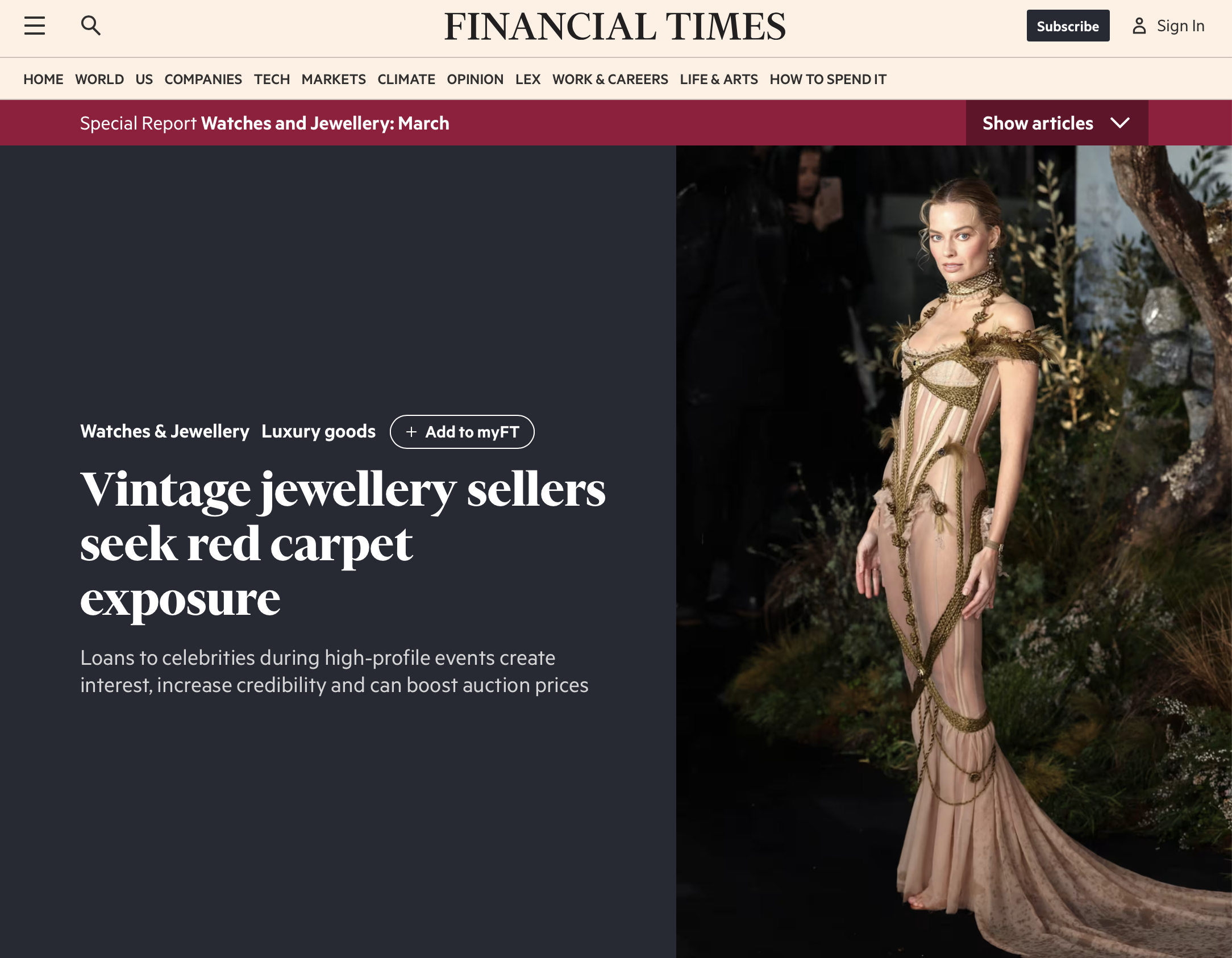 Financial Times: Eric Wind Quoted on Red Carpet Watches