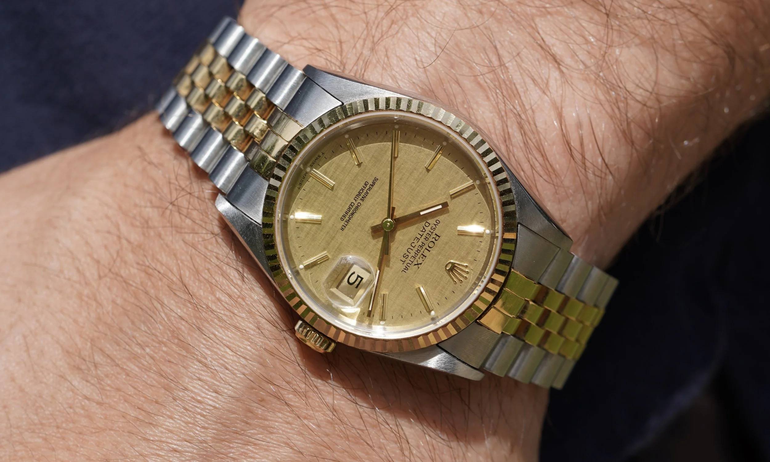 The Rolex Datejust Reference 16233 with a ‘Champagne Linen’ Dial