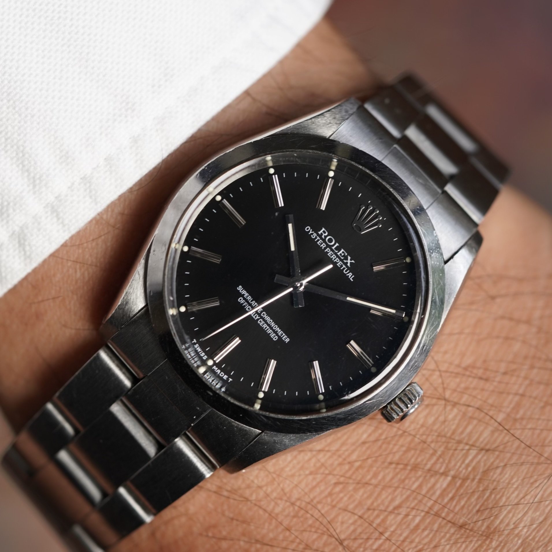 Oyster perpetual black dial sale