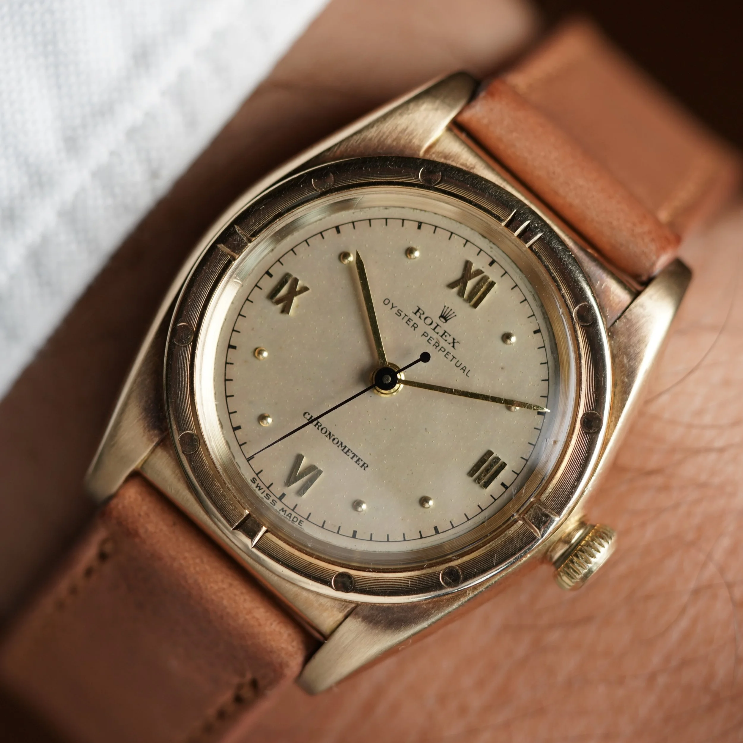 Rolex Oyster Perpetual Bubbleback Reference 3372 in 18K