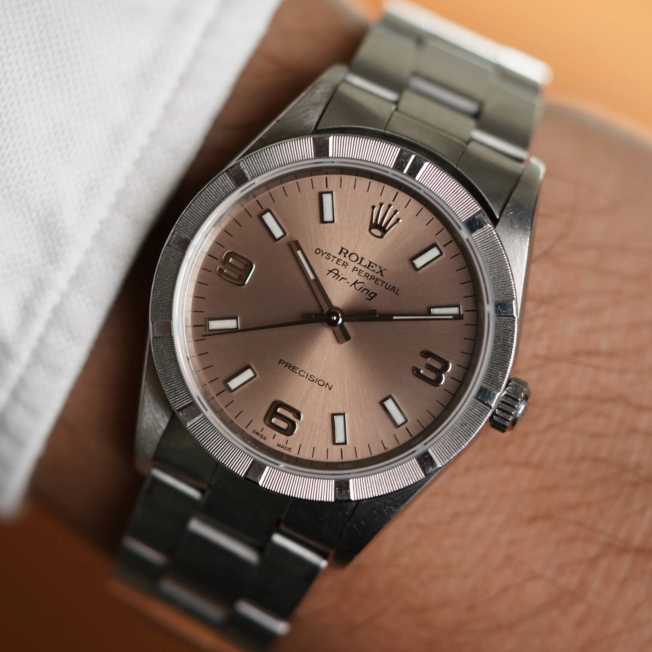 Rolex Air-King Ref 14010 Pink Dial Unpolished