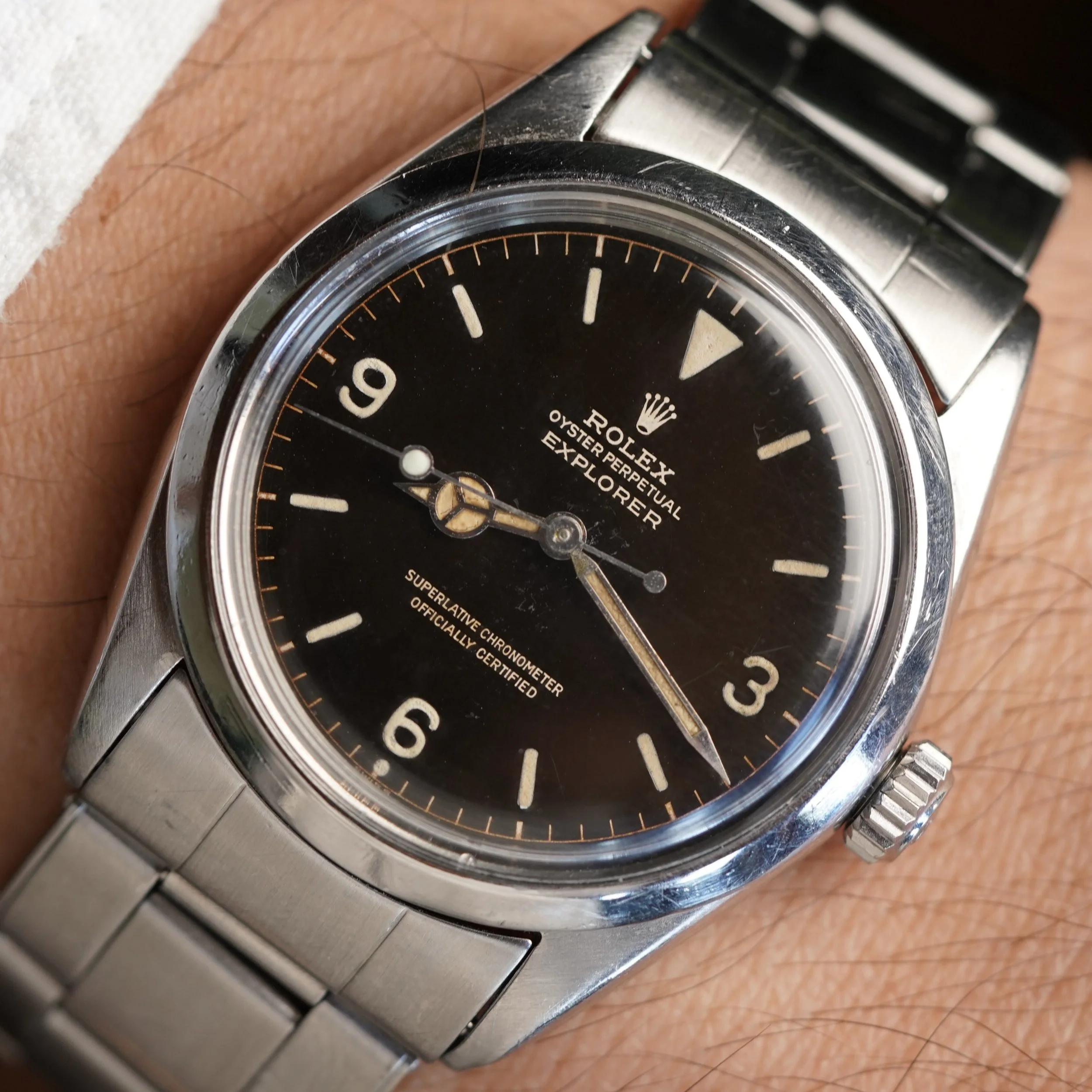 Rolex Exclamation Gilt Dial Explorer Ref 1016