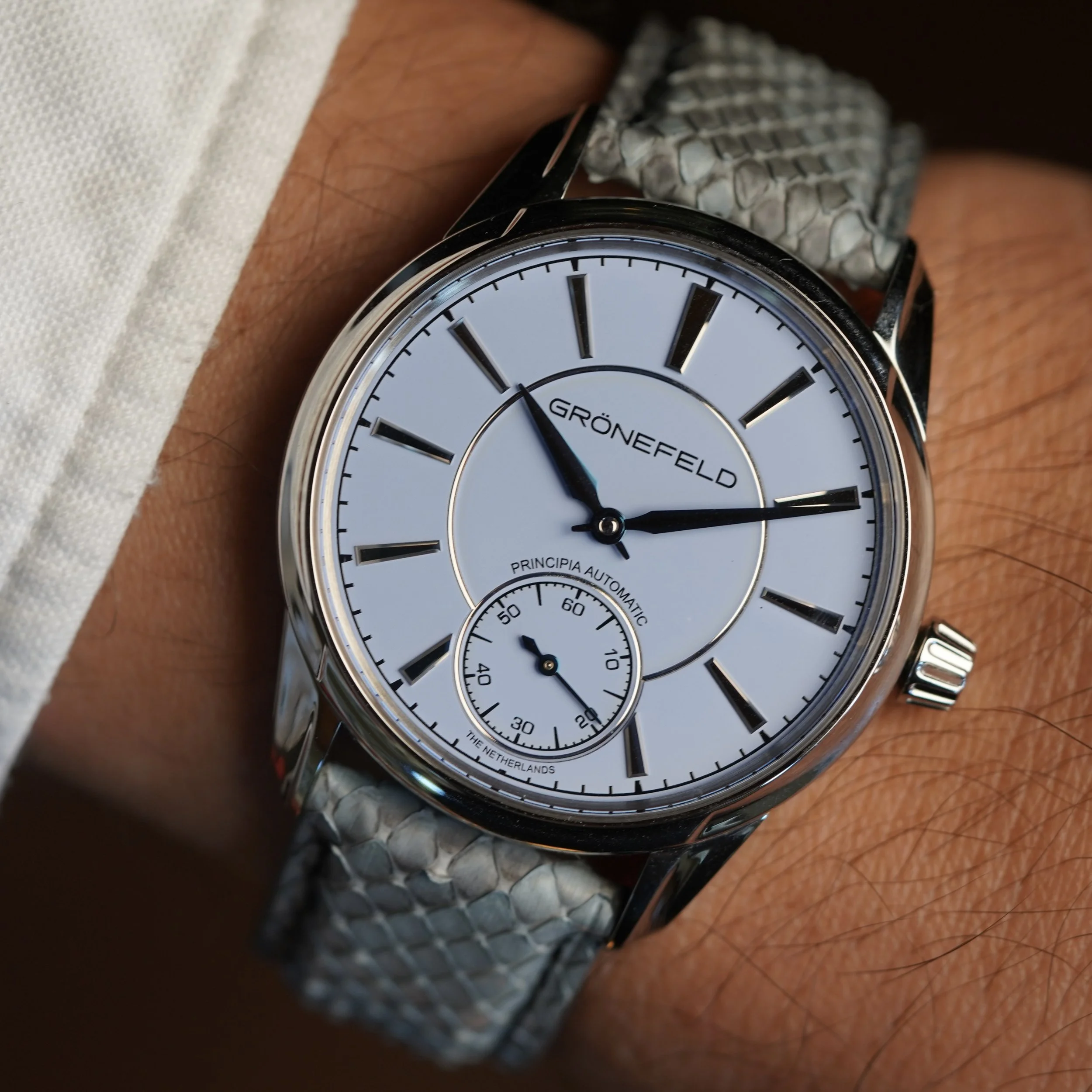 Grönefeld 1941 Principia Automatic w/ Blue Dial in Stainless Steel