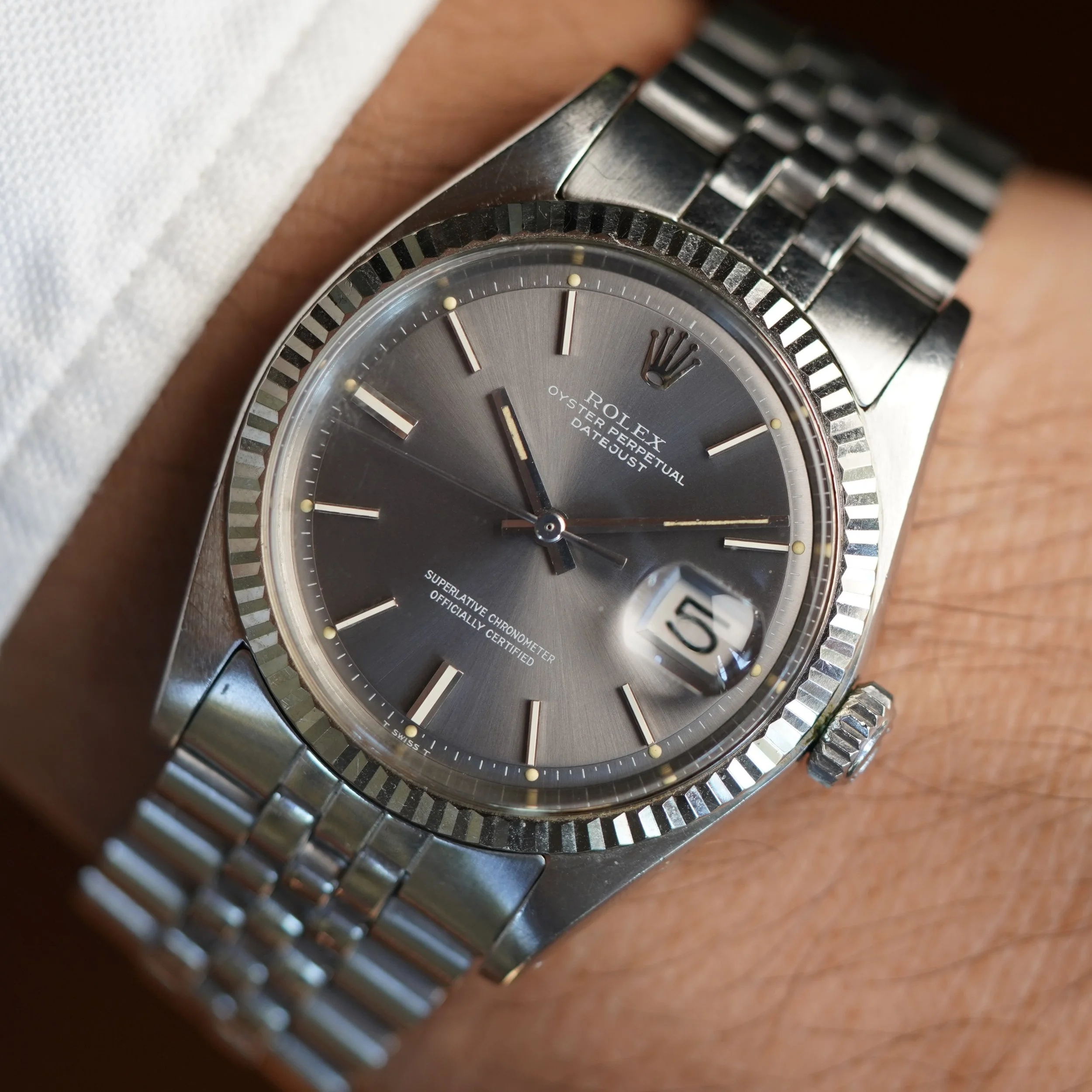 Rolex Grey Dial Datejust 1601 Full Set Unpolished