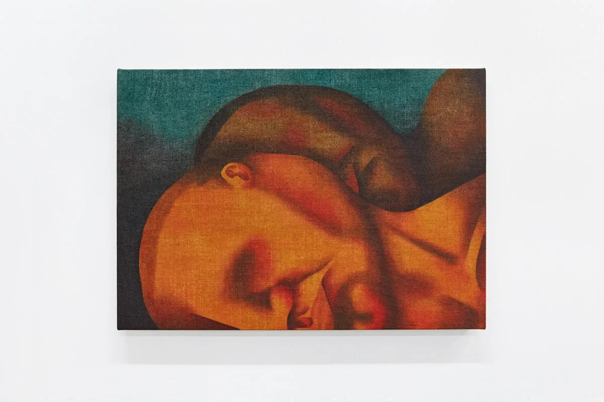 Tom Worsfold, Fallen, 2020, Acrylic on flax, 60 x 84cm