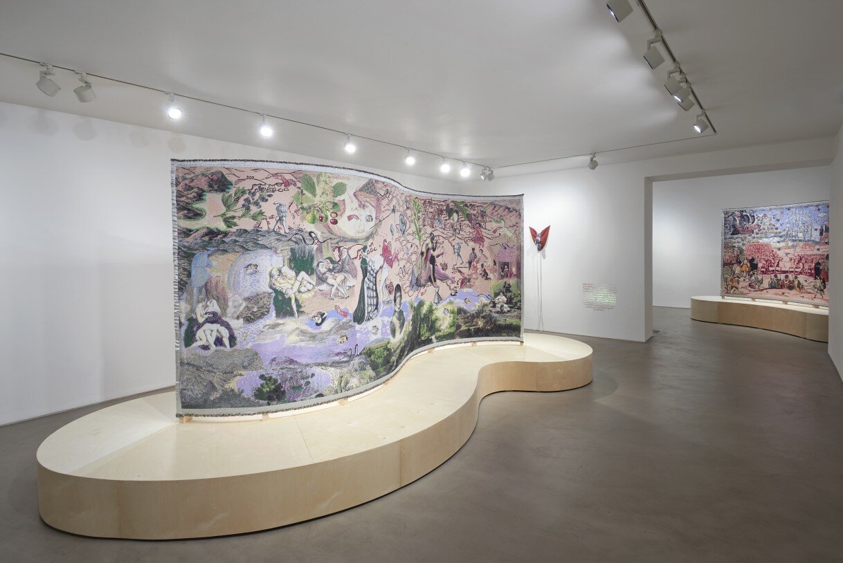 Installation view of Mercedes Azpilicueta: Bondage of Passions at Gasworks, London, 2021. (Courtesy the artist; photograph Andy Keate).