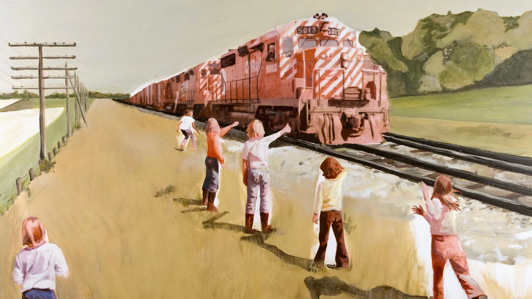 Crushing Pennies Mixed media on canvas 180 x 100 - SOLD