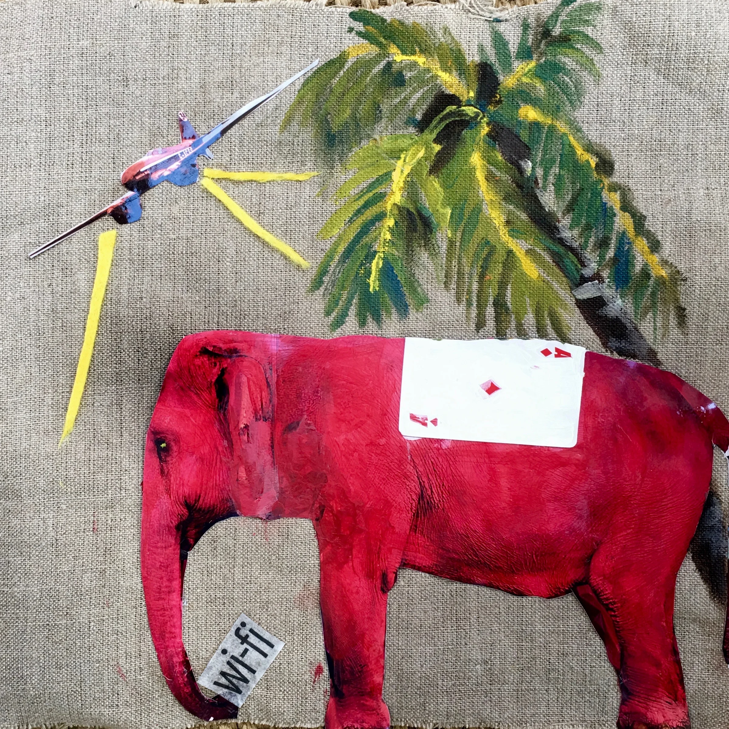 Memory, Card Mixed media on canvas