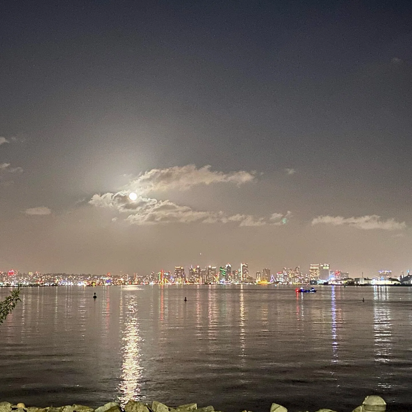 Epic full moon last night rising over downtown #sandiego perfect night for Mai Tai&rsquo;s at the Bali Hai.... 1,2,3 floor 😂😂 #partypeople #slightlystoopid #fullmoon #blessed