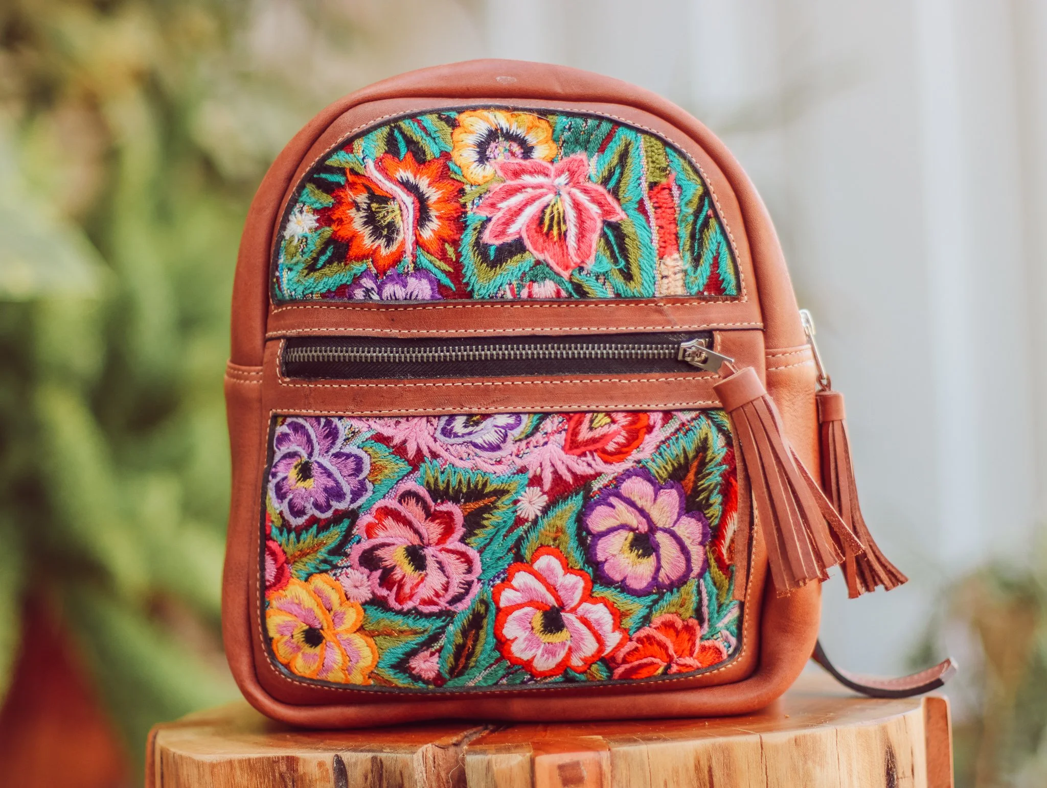 Huipil Backpack – Handmade with Vintage Mayan Textiles  display picture 1