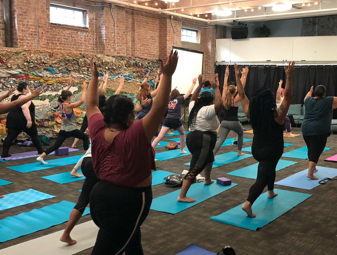 Image from Body Politic event, BODY WORK: A WORKSHOP AND PANEL ON IMAGINING BODY INCLUSIVITY IN WELLNESS in September ‘18