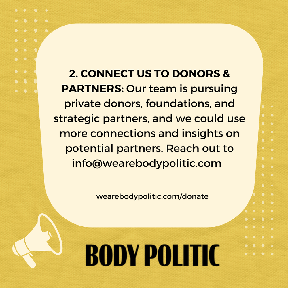 2. Connect us to donors and partners