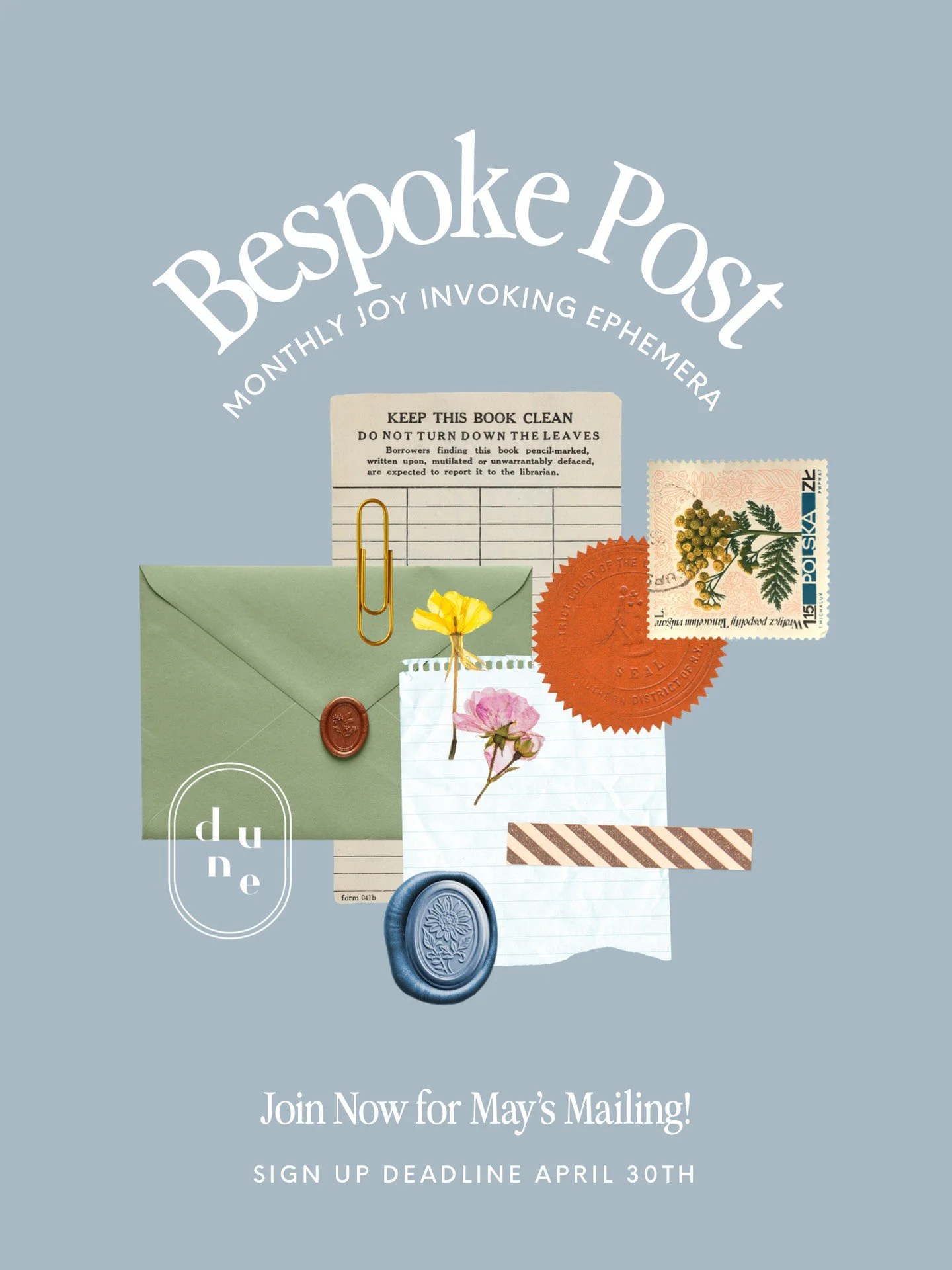 GET signed up for May&rsquo;s Monthly mailing! We have a few spots left! ❤️💌🐌
Bespoke Post is a monthly mail subscription!
Each month you will receive a thematically curated bundle of joy evoking ephemera!
Each bundle is guaranteed to include a bla