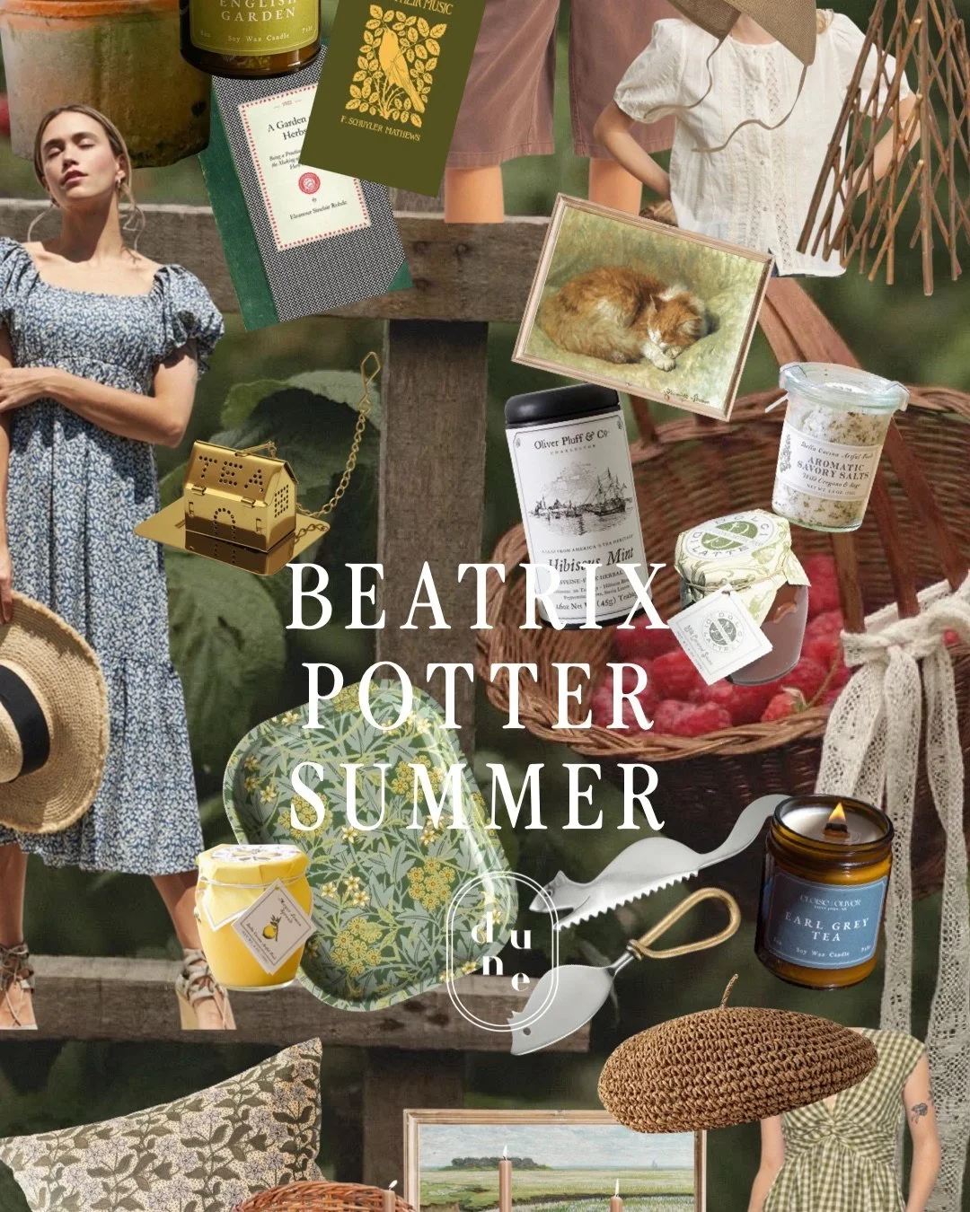 🐇🪴🫜A peek at what&rsquo;s coming! Everything from clothing, to decor, new prints, candles, tea and some very yummy English inspired sweet and savory treats! 

 #dunegiftandhome #duneinterior #momandpopshop #midwestboutique #cottagesummer #slowsumm