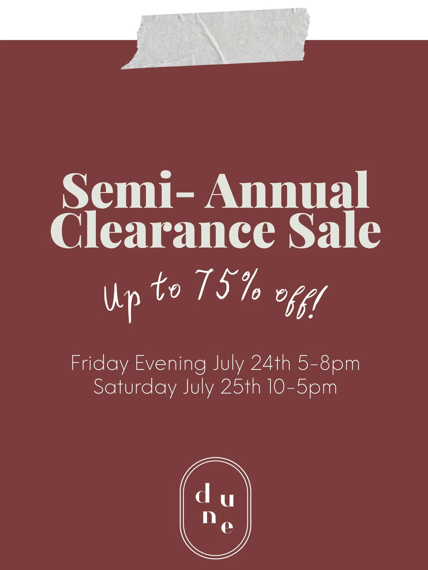 It&rsquo;s that time of year!! Are you ready for some sweet deals ?! Help us clear some room for the new goods coming for fall and holiday! Score yourself (or start your gift stash early) with this sale- items 25, 50 and even up to 75% off. We are cl