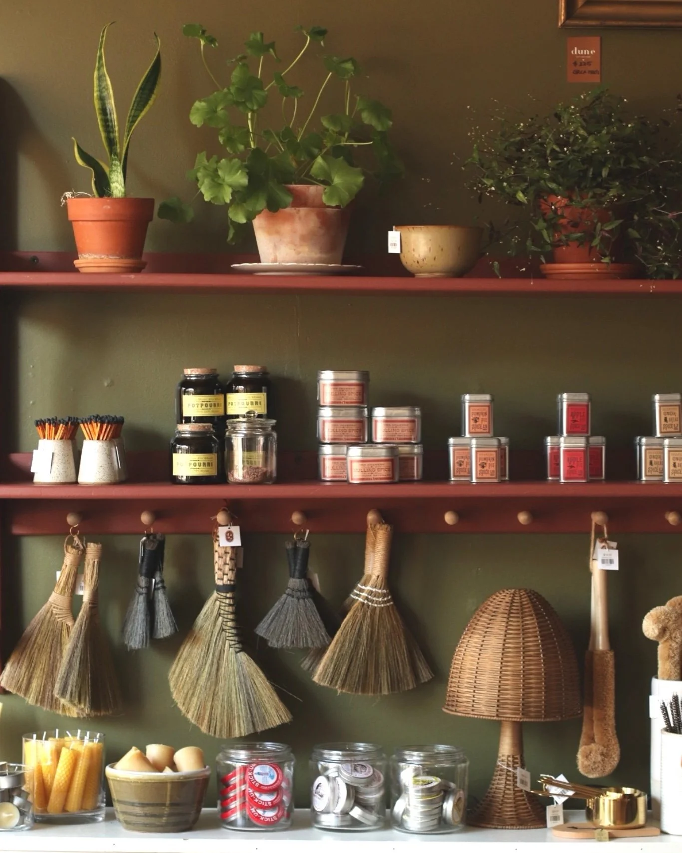 Fall is not complete without new goodies added to our apothecary collection. From spices to potpourri, brooms to candles! 

#dunegiftandhome #apothocaydisplay #fallfeels #shopsmall #stoughtonwi