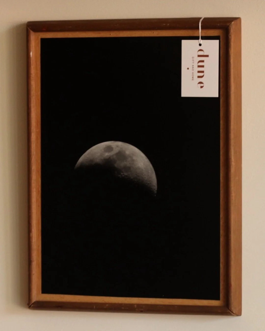 The Moon.
We framed this awesome film print of the moon we scored at an estate sale! It&rsquo;s ready to go home and be hung right up! 
We love a vintage frame because it can give even a  simple photograph an heir of sophistication! 

#DuneVintageGoo