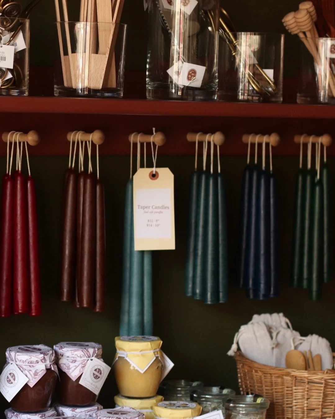 A color pop with a tapper is a simple way to coordinate a table setting! Come check out all our color options!