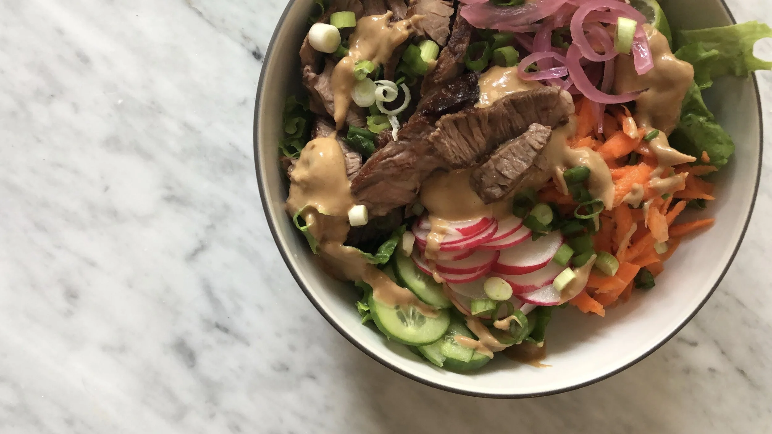 the long awaited peanut noodle bowl