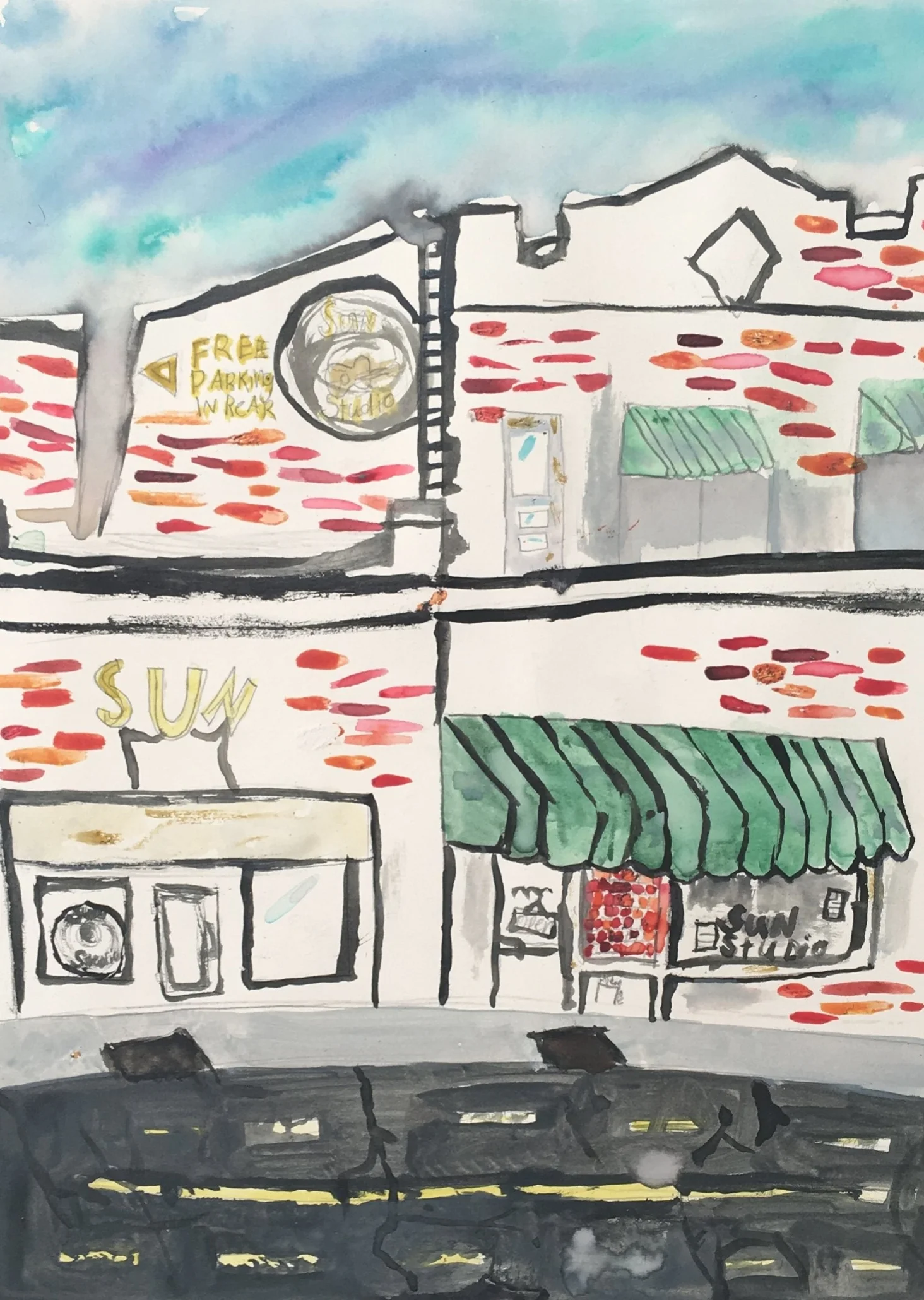 Architecture: 2 Point Perspective with Watercolor