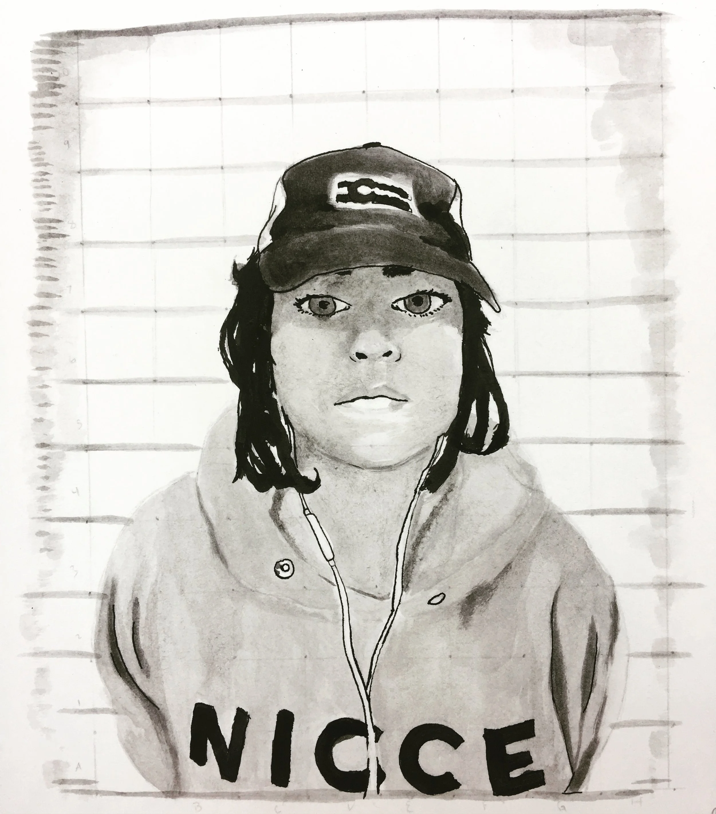 Self Portrait with India Ink