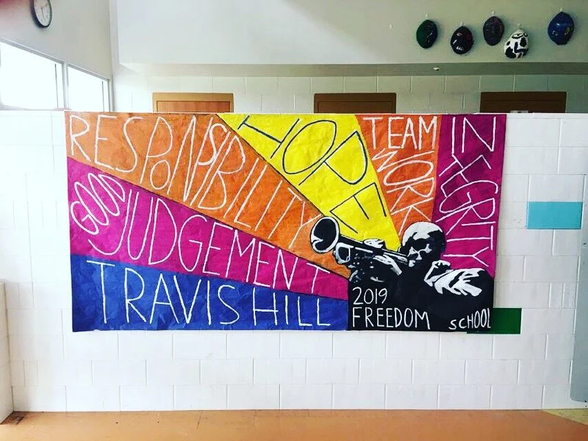 School Values and Culture Mural 100% Student Painted