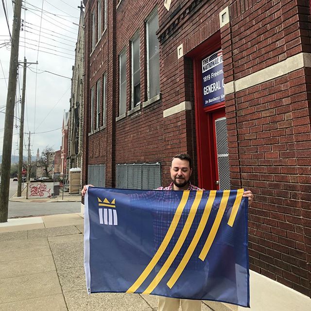 We are proud to present the first flag physically produced by this project! We are complete or nearing completion on the remaining 51 flags.

Evanston is steeped in history and their flag is rightfully soaked in symbolism.

You will find on the Evans