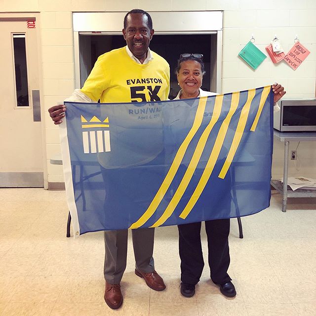 Happy to give Evanston&rsquo;s community council their flag at tonight&rsquo;s meeting -the next 51 are coming soon!