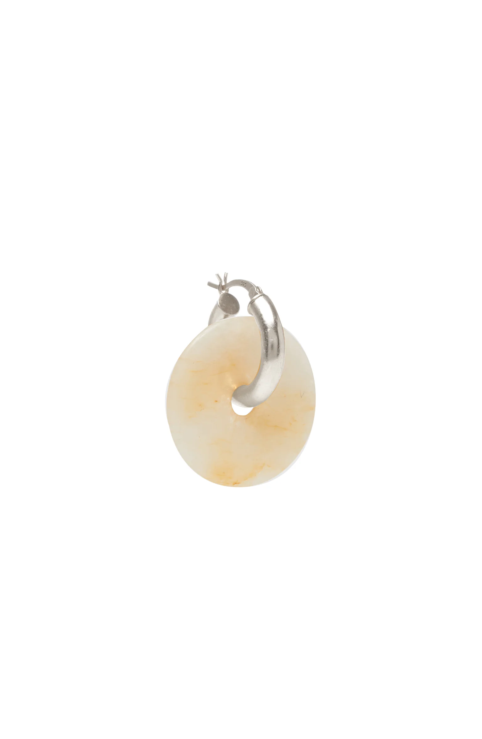 Pi Mid Hoop in Blonde Agate 
