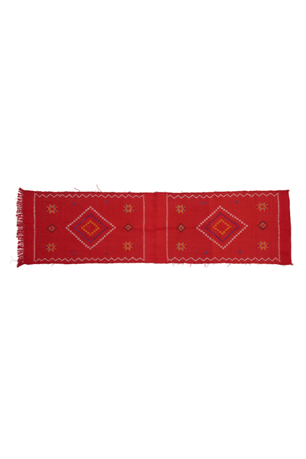Fire Red Sabra Silk Runner