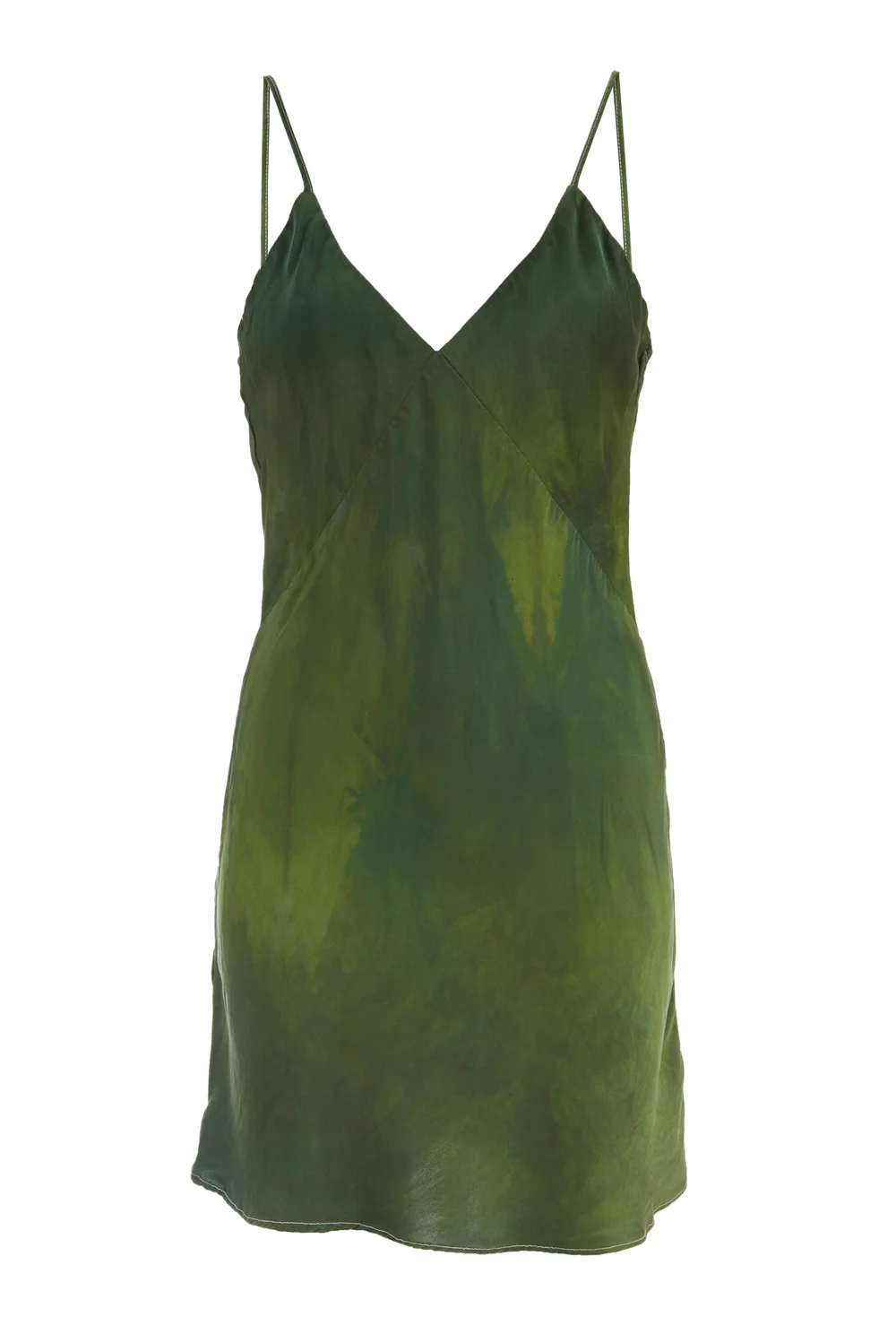 green slip dress mini Iza Slip Dress in Satin Forest Green main image 0