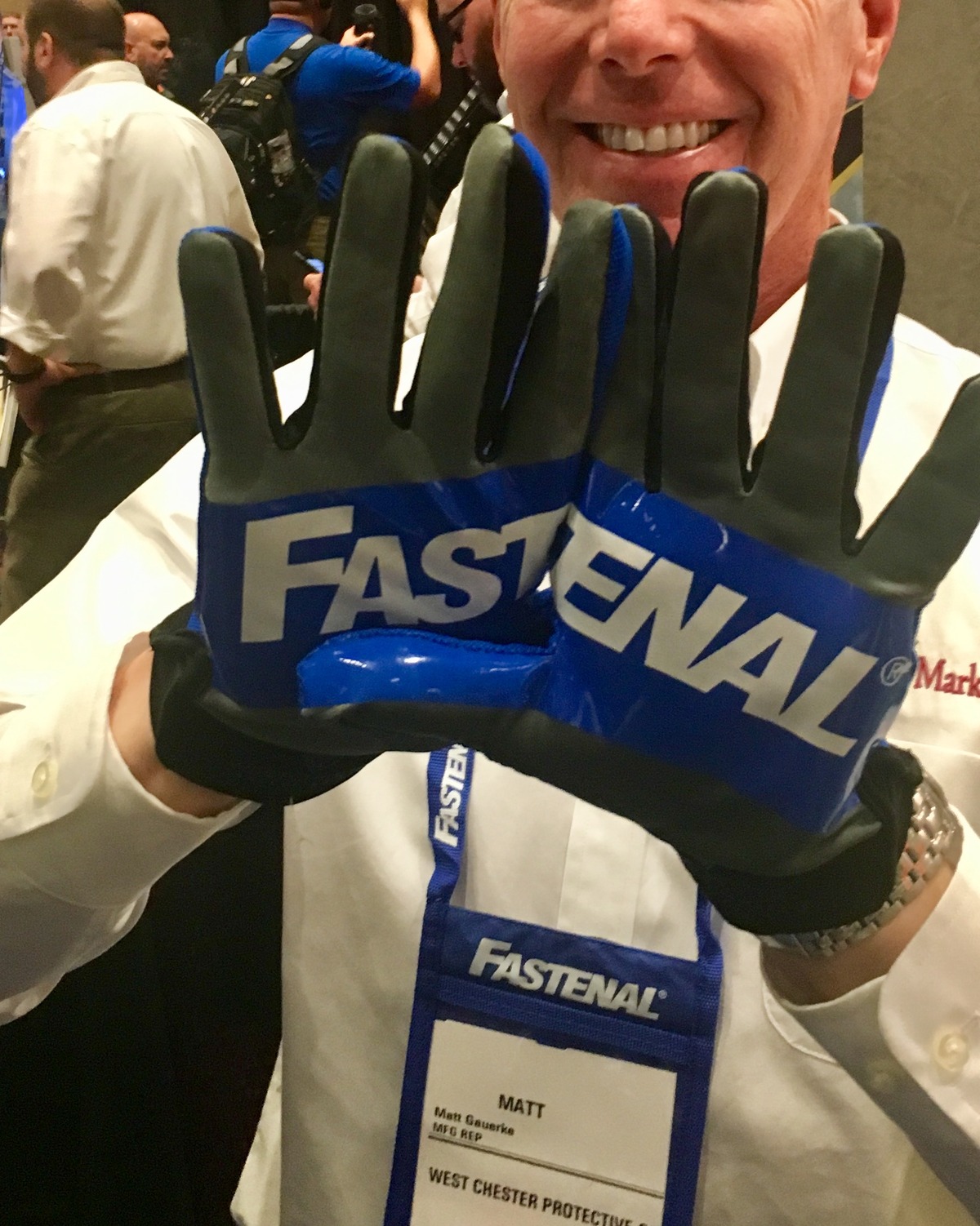 West Chester logo'd Gloves at the Fastenal National Show.