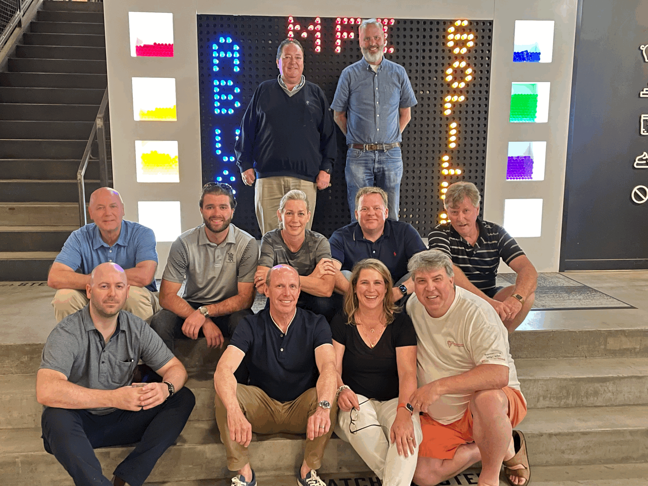 Jim Rife/Abus (top L) and Mike McGovern/Gorilla Glue (top R) and the Market Force Team during our June 2021 meeting