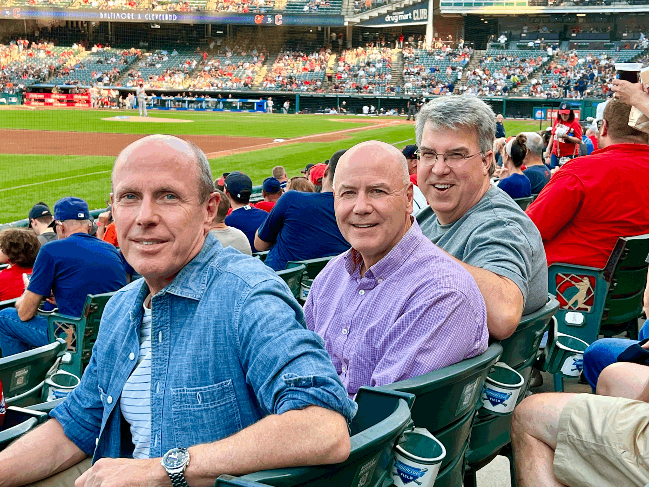 Matt, Kelly, and Kurt enjoying a baseball game in Cleveland (AUG 2022)