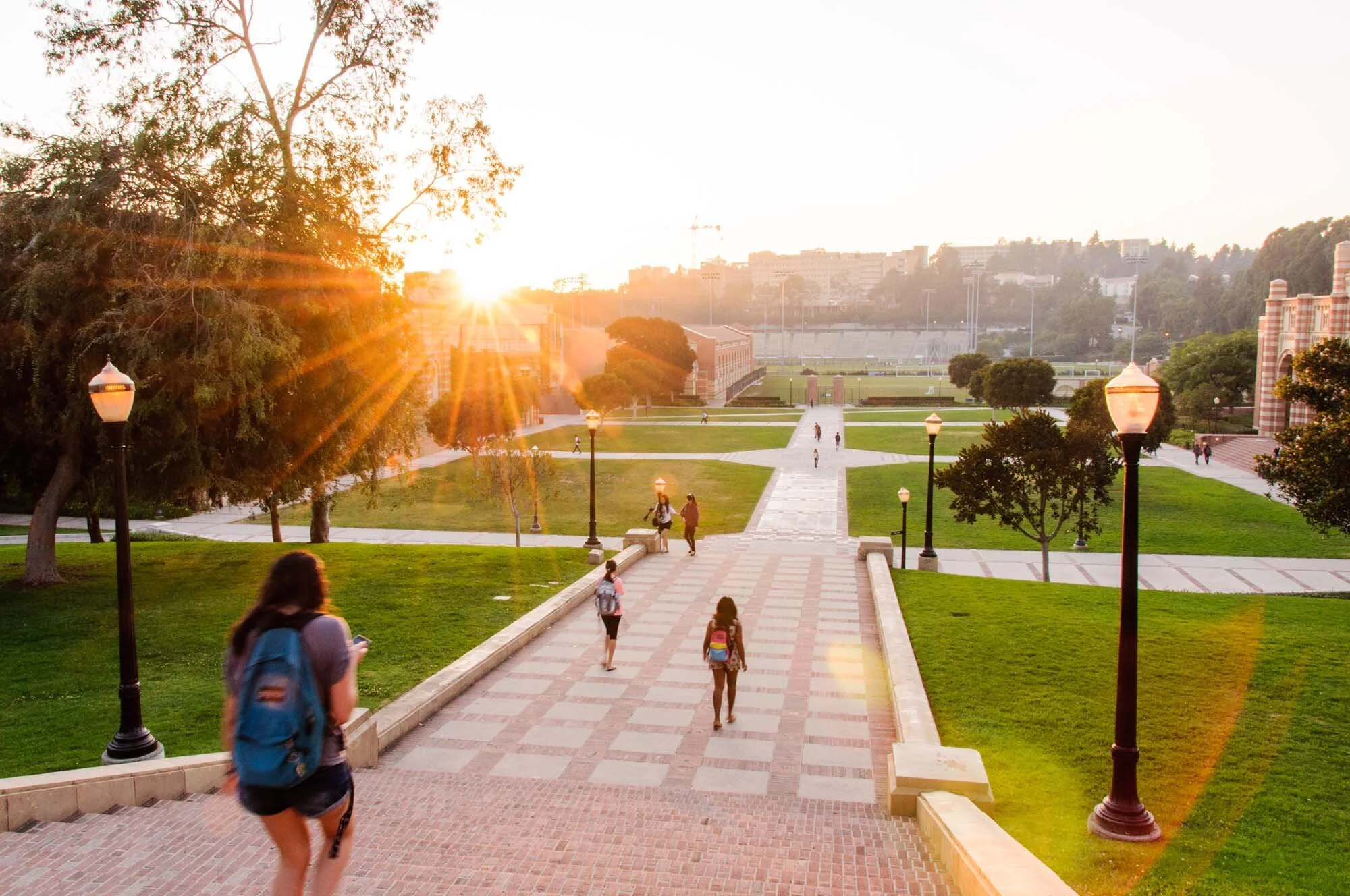 Students walking on campus