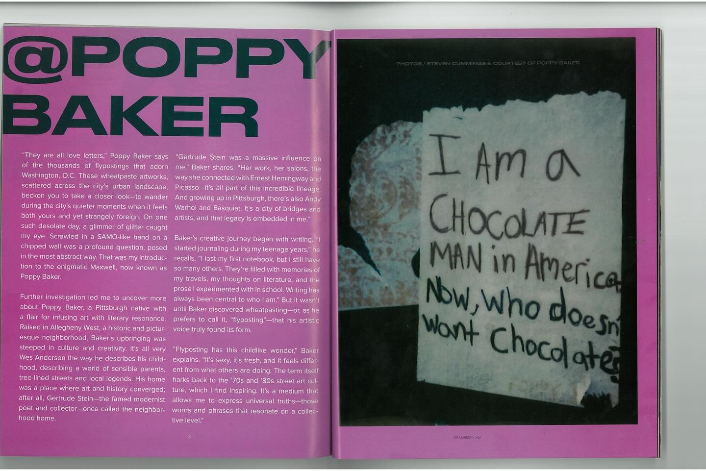 Pages 99-102 of LADYGUNN (@ladygunn) NO. 23, written by Founder Koko Ntuen (@kokontuen), with contribution by Steven M. Cummings (@chocolatecityrip); swipe for a personality pic.

#poppybaker #ladygunn #magazine #presshit #earnedmedia #print #publish