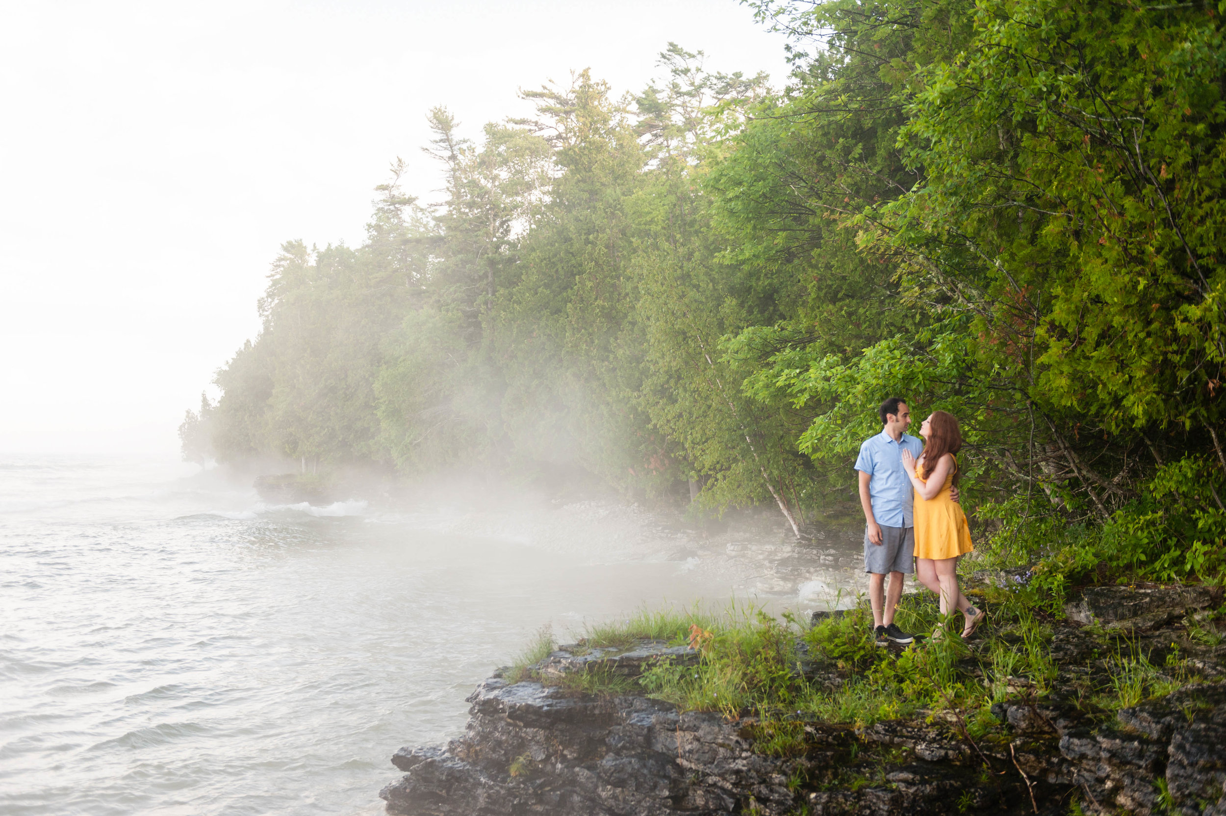 Lake natural summer engagement session door county wisconsin