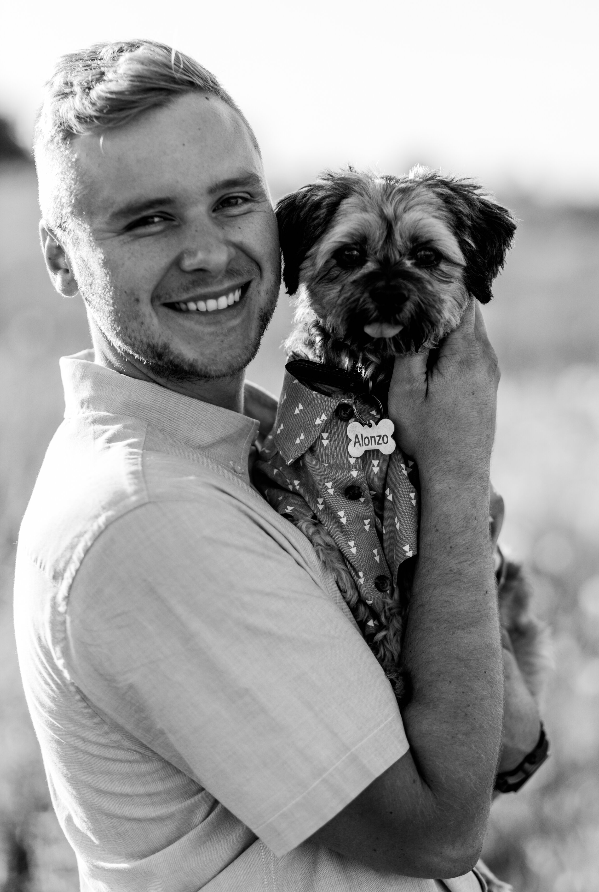 fiance holding small dog Fonferek Glen Green Bay Wisconsin