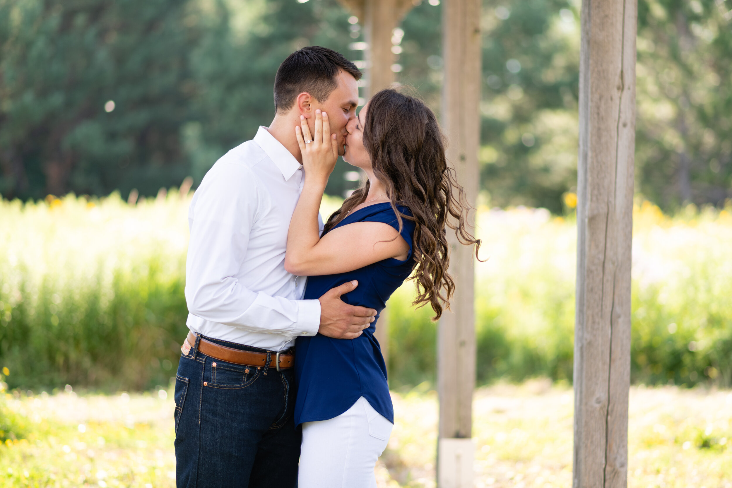 Natural rustic summer engagement session in Wisconsin