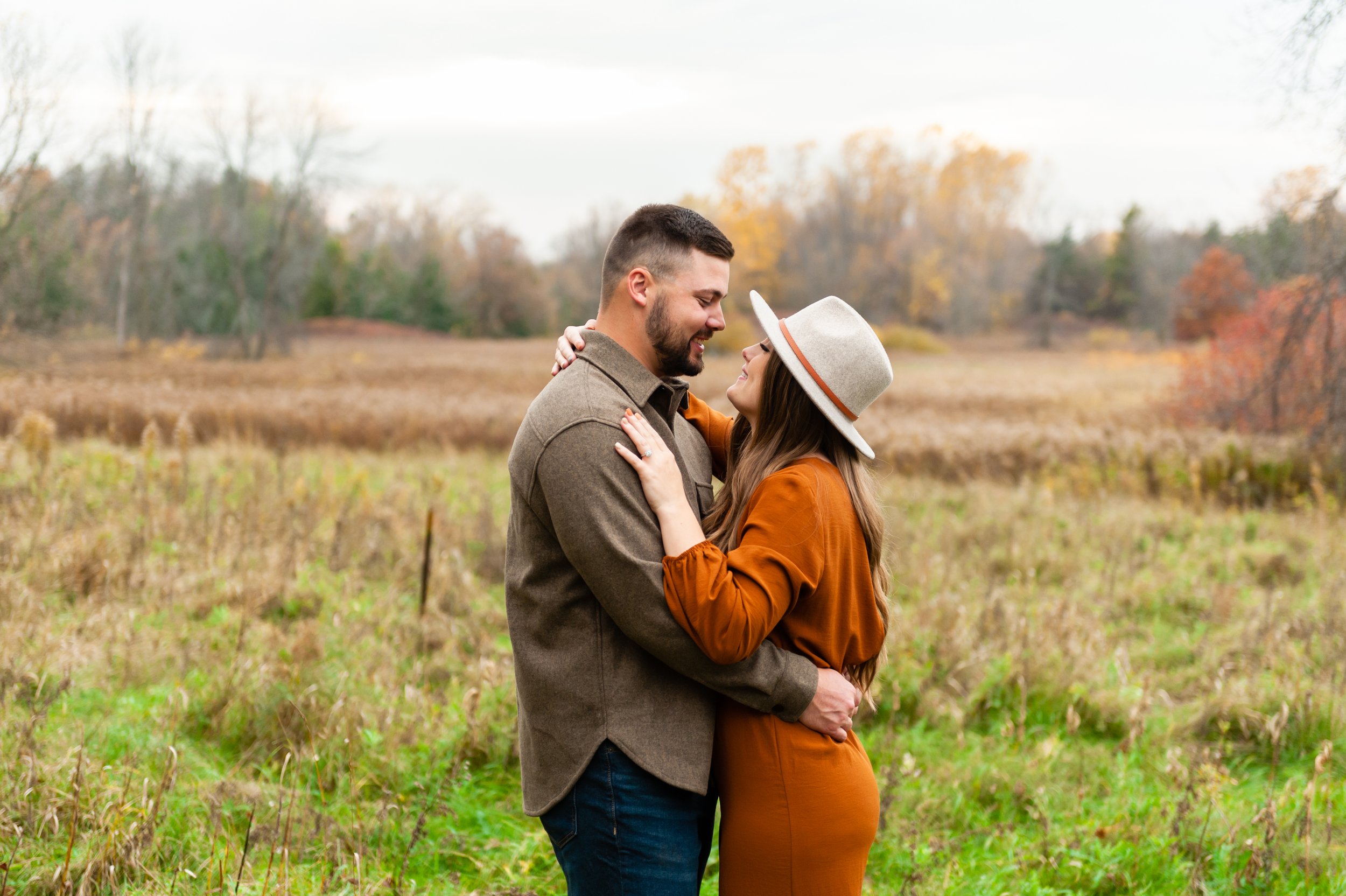 Fall Engagement Photos at Bairds Creek in Green Bay Wisconsin