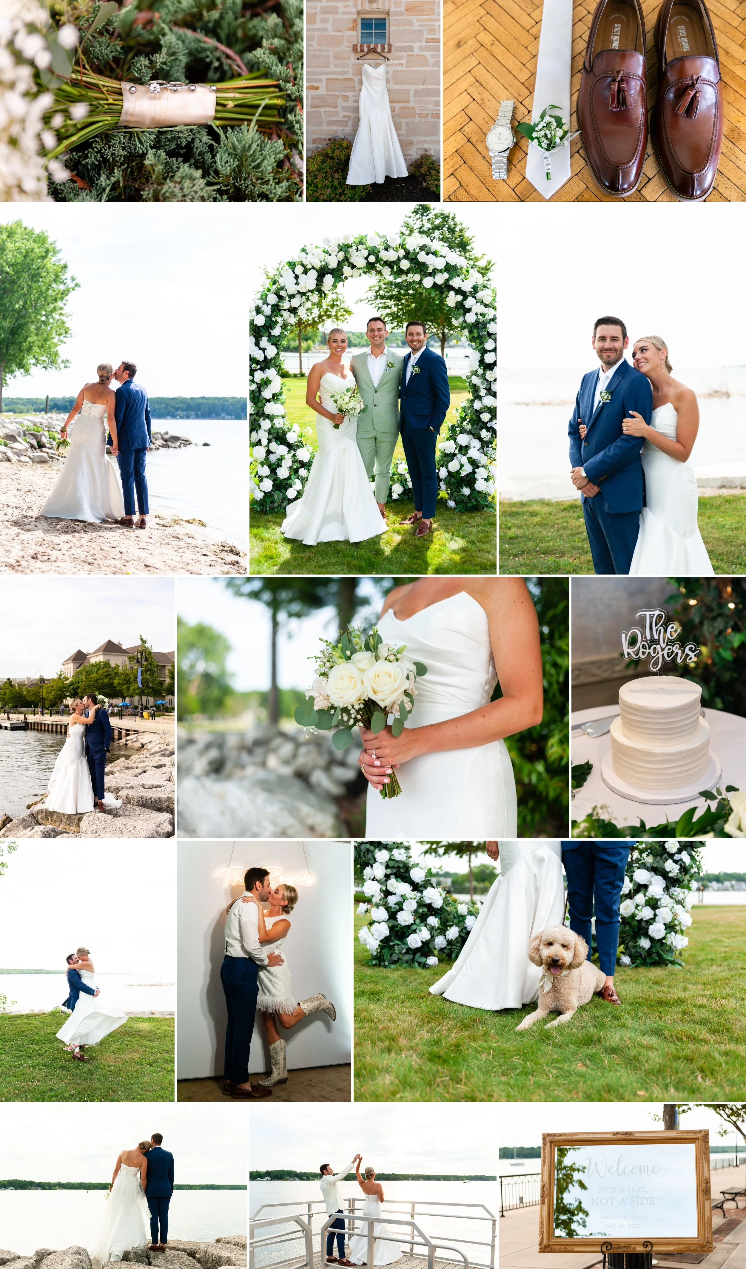 Stone Harbor Resort wedding Sturgeon Bay, summer beach wedding
